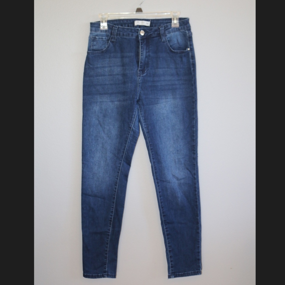 Free People High-Waisted Skinny Blue Jeans